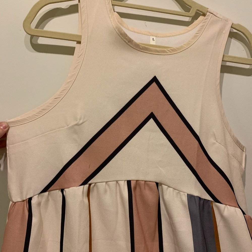 Geometric Pattern Maxi Dress Beach Coverup